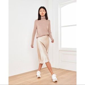 Vince silk pink midi skirt- New